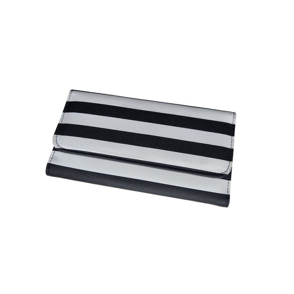 Kut From The Kloth Black White Striped Wallet Vegan Faux Leather